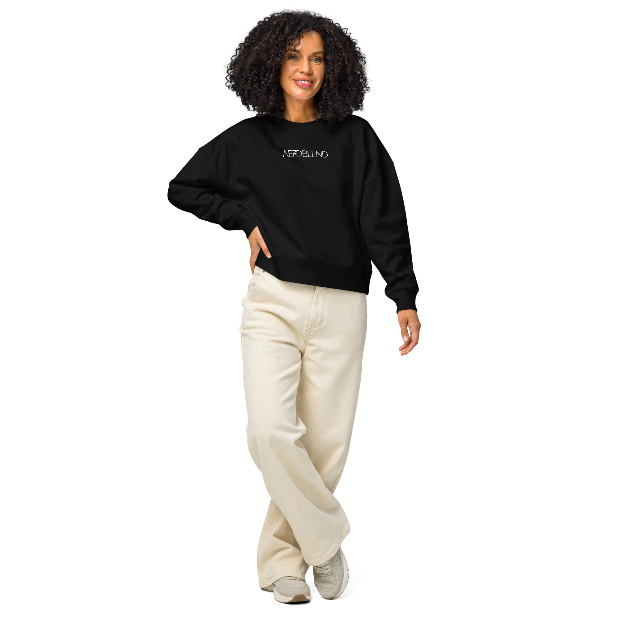 Aeroblend Organic Crewneck Sweatshirt | Black - Image 3